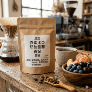 淺焙 衣索比亞 耶加雪菲 香妃 日曬 120克 FLAVOR：藍莓香甜帶芭蕉酸甜 甜桃香 黑櫻桃酸甜 核桃酥尾韻
