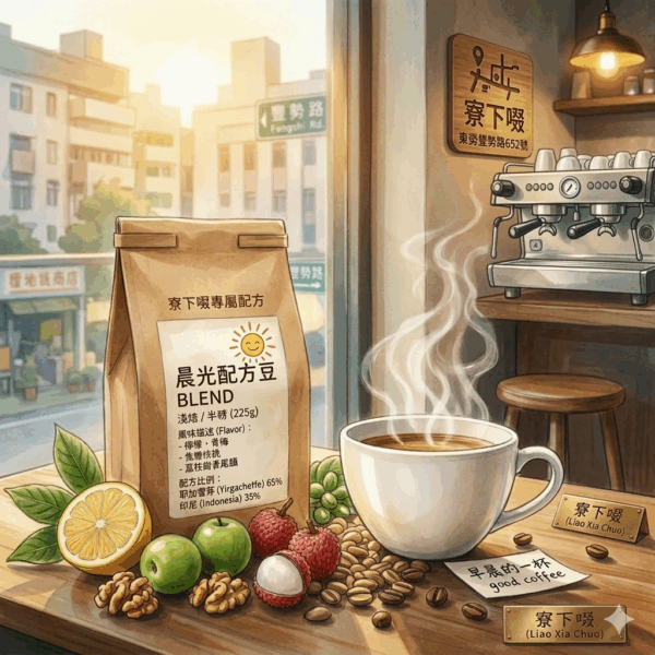 淺焙 BLEND 晨光 半磅 225克 FLAVOR: 檸檬 青梅 焦糖核桃 荔枝甜香尾韻