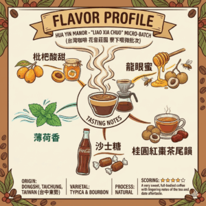 淺中焙 台灣 寮下啜微批次 花音莊園 蜜處理 120克 FLAVOR:枇杷酸甜 薄荷香 沙士糖 龍眼蜜 桂圓紅棗茶